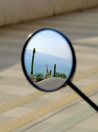 Reflection of magnifying glass