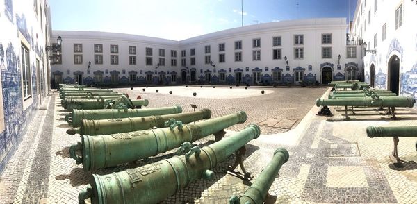 Panoramic view of buildings in city against sky