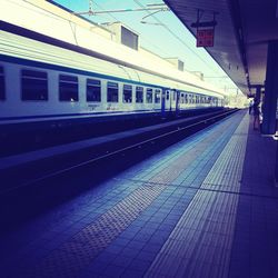 Train at railroad station platform