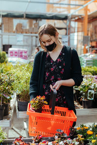 Young woman shopping at super market