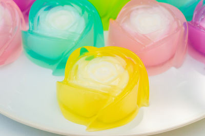 Close-up of yellow ice cream