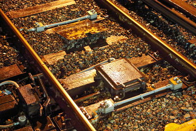 High angle view of railroad tracks