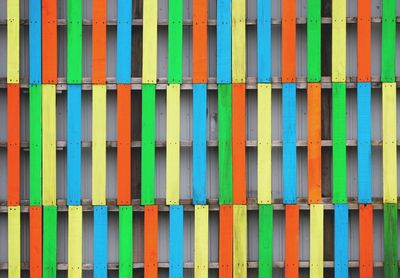 Full frame shot of colorful wooden wall