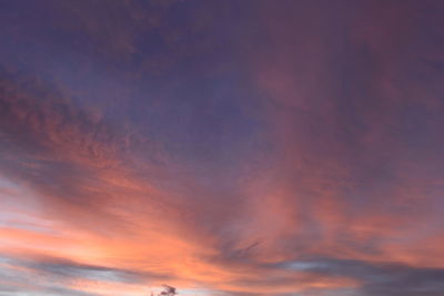 Low angle view of orange sky