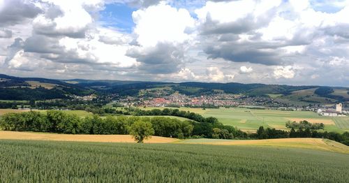 Scenic view of field against sky