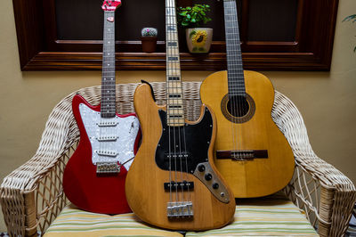 View of guitar at home