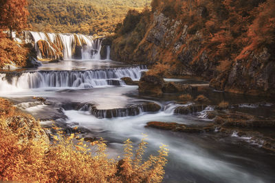 Scenic view of waterfall