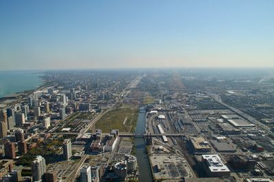 View to chicago city and michigan lake