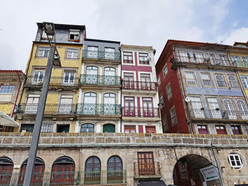 Low angle view of old building in bandeira, portugal