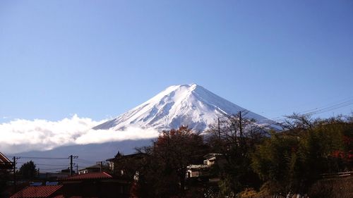 Panoramic view of snowcapped mountain against sky