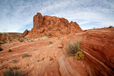 Scenic view of desert against sky