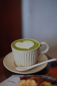 Close-up of coffee on table