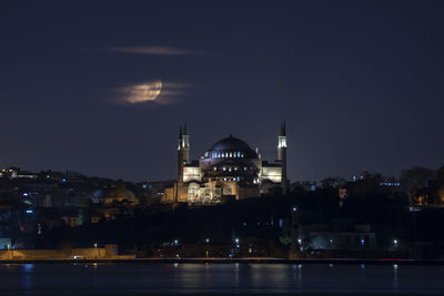 Illuminated city at night