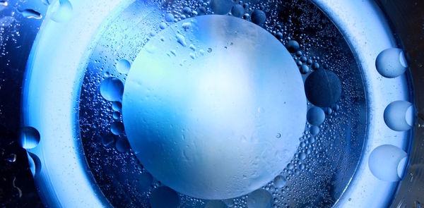 Close-up of bubbles in water