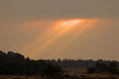 Scenic view of landscape against sky at sunset