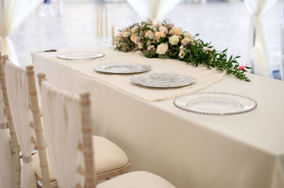 Place setting on table