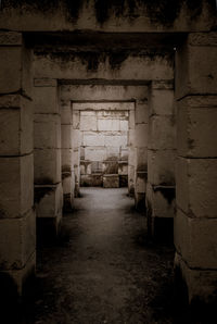 Empty corridor of old building