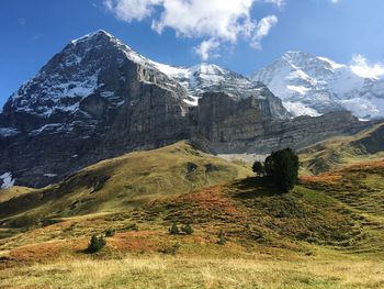 Scenic view of mountains against sky