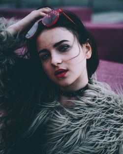 Close-up portrait of young woman