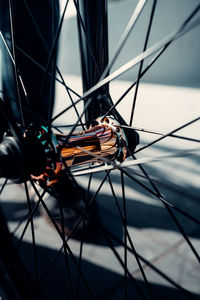 Close-up of bicycle wheel