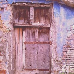 Closed door of building