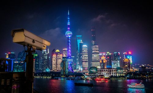 City skyline at night