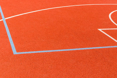 High angle view of basketball court