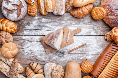 High angle view of food on table