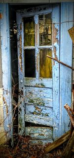 Closed door of old building