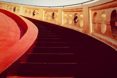 Steps in illuminated underground walkway