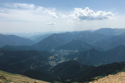 Scenic view of mountains against sky