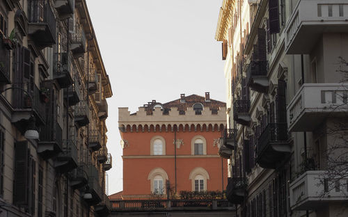 Low angle view of buildings in city