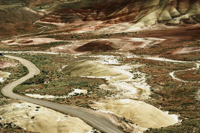 High angle view of mountain road