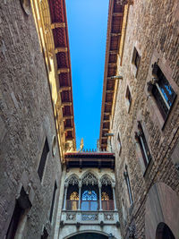 Low angle view of old building against sky