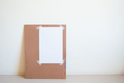 Close-up of white paper at home