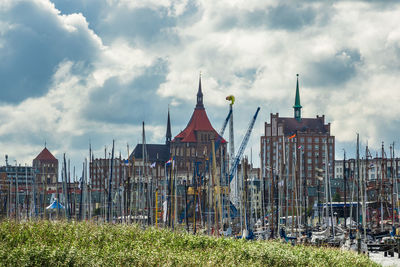 Panoramic view of buildings against sky