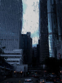 Buildings against sky during rainy season