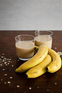 Close-up of fruits in glass on table