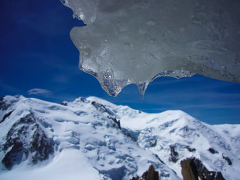 Scenic view of snowcapped mountains