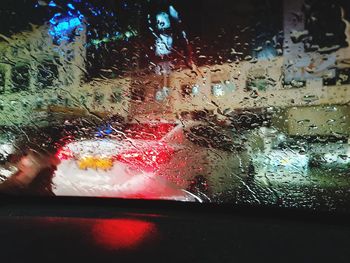 Wet glass window in rainy season