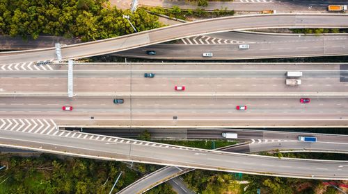 High angle view of highway