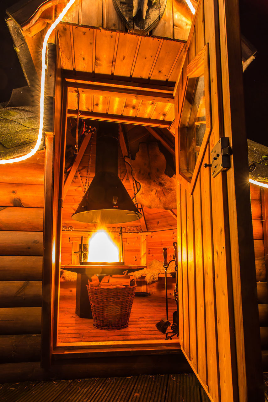 ILLUMINATED LIGHTS ON CEILING OF FIRE