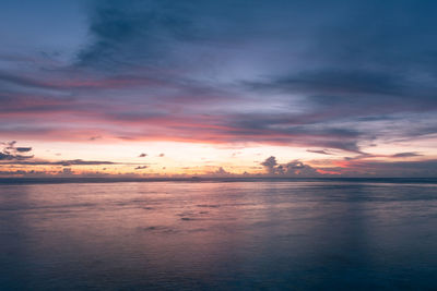 Idyllic shot of seascape against sky during sunset