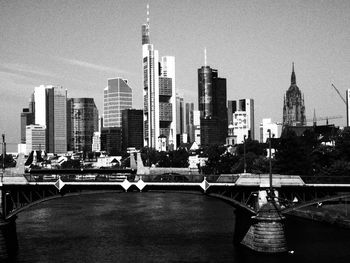 City skyline at dusk