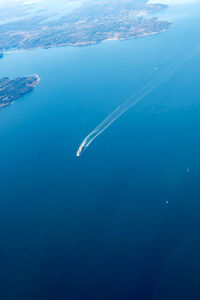 High angle view of aerial view of sea