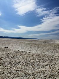 Surface level of land against sky