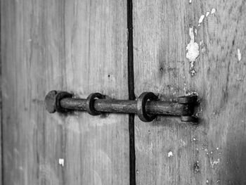 Close-up of old wooden door