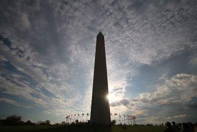 Low angle view of monument against sky