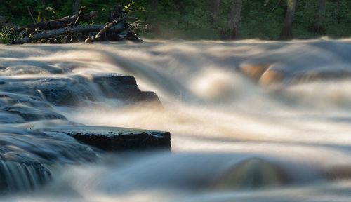 Scenic view of waterfall