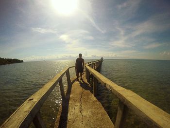 View of pier in sea